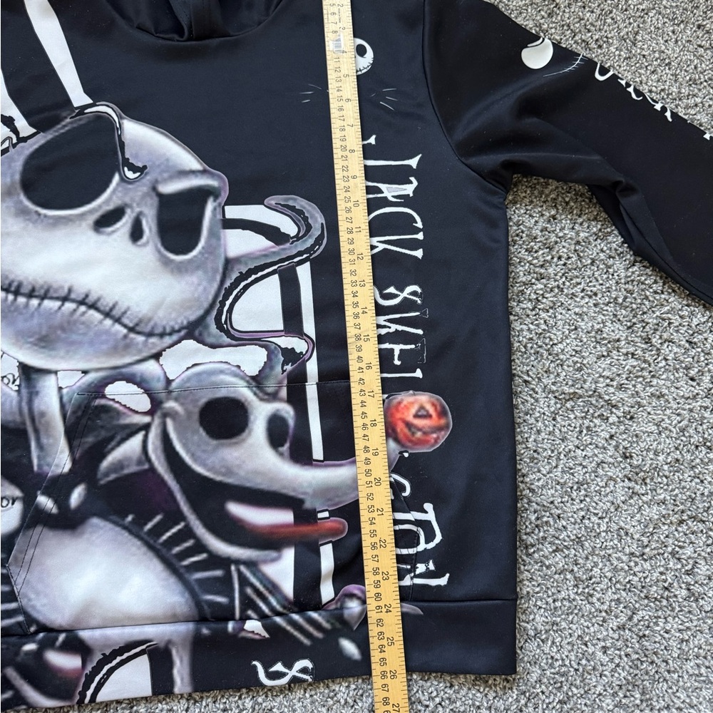 Jack Skellington Men's Hoodie‎ Black White Size Small Nightmare Before Christmas - Picture 8 of 9